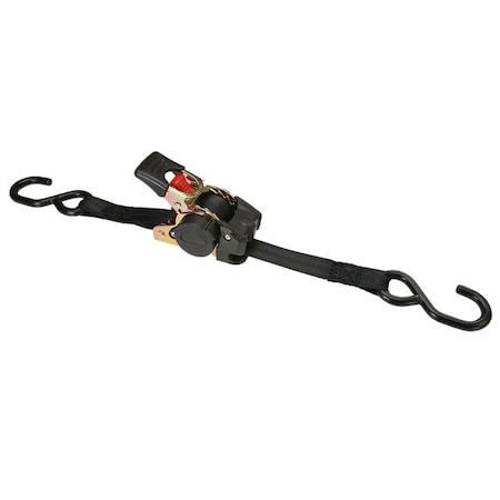 Us Cargo Control 1" x 6' Retract RatchetStrap w/ VinylCoated S-Hooks, PushButtonRelease RR06SH